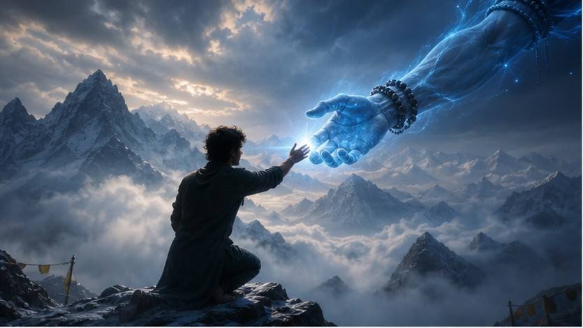 Lord Shiva Handshake AI Video Editing Prompts example 1