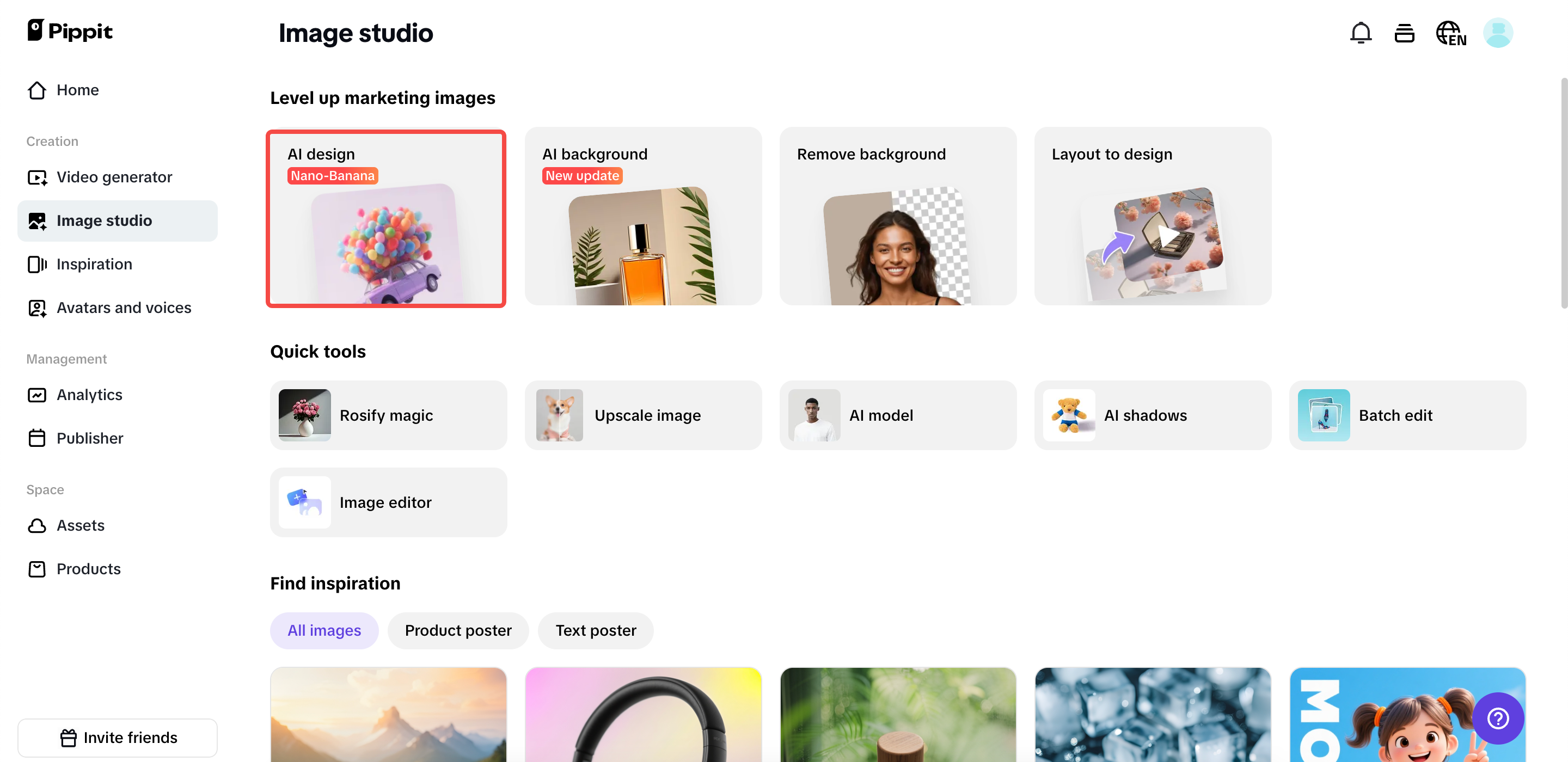 Abra a ferramenta de design de IA