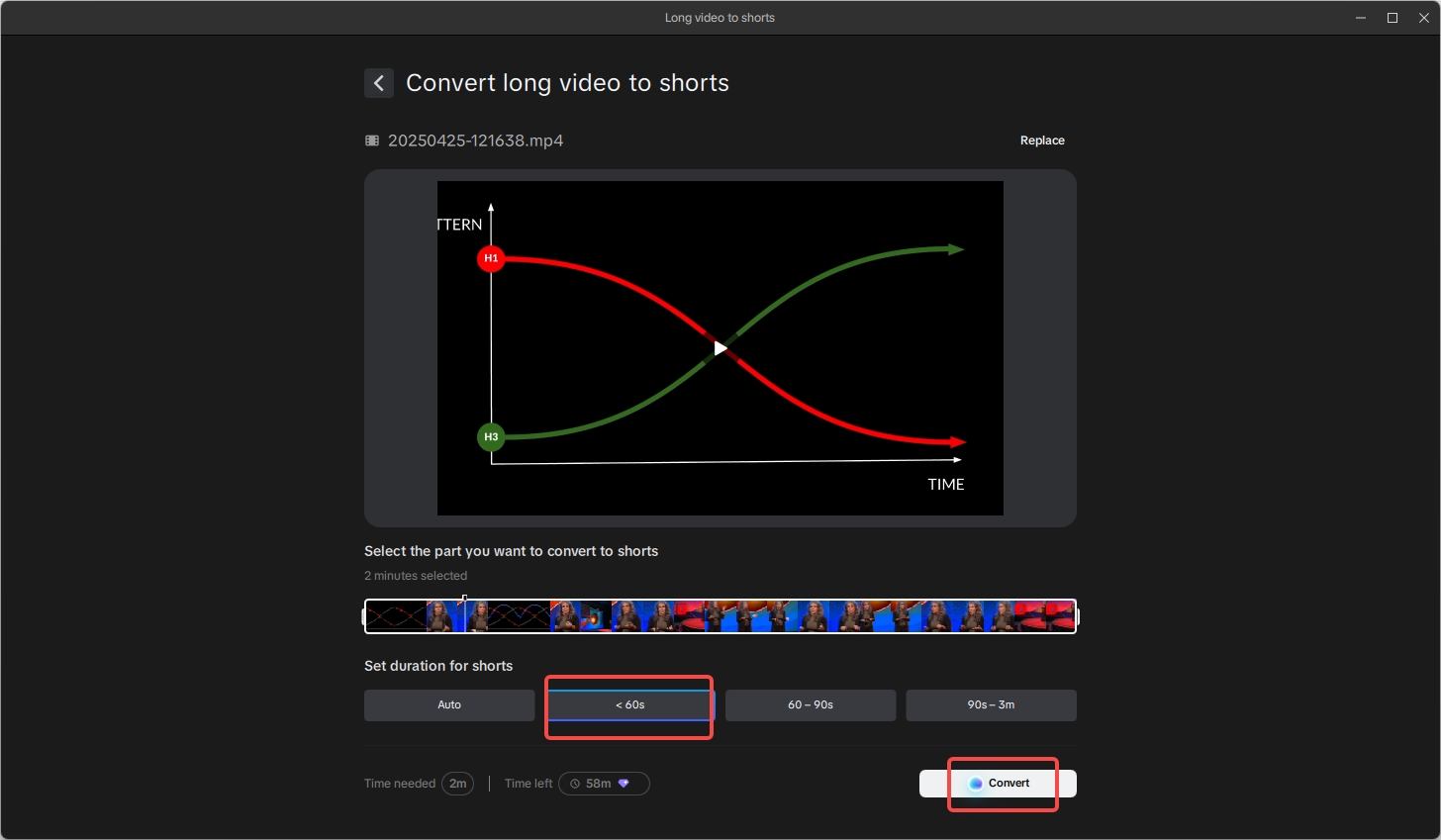 Convertir une vidéo longue en courte