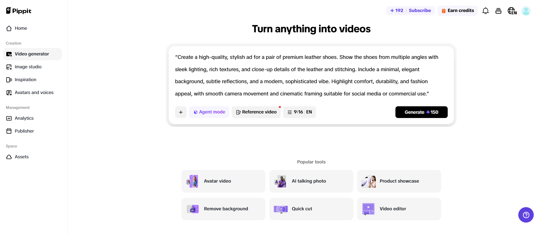 Crie vídeos a partir de texto