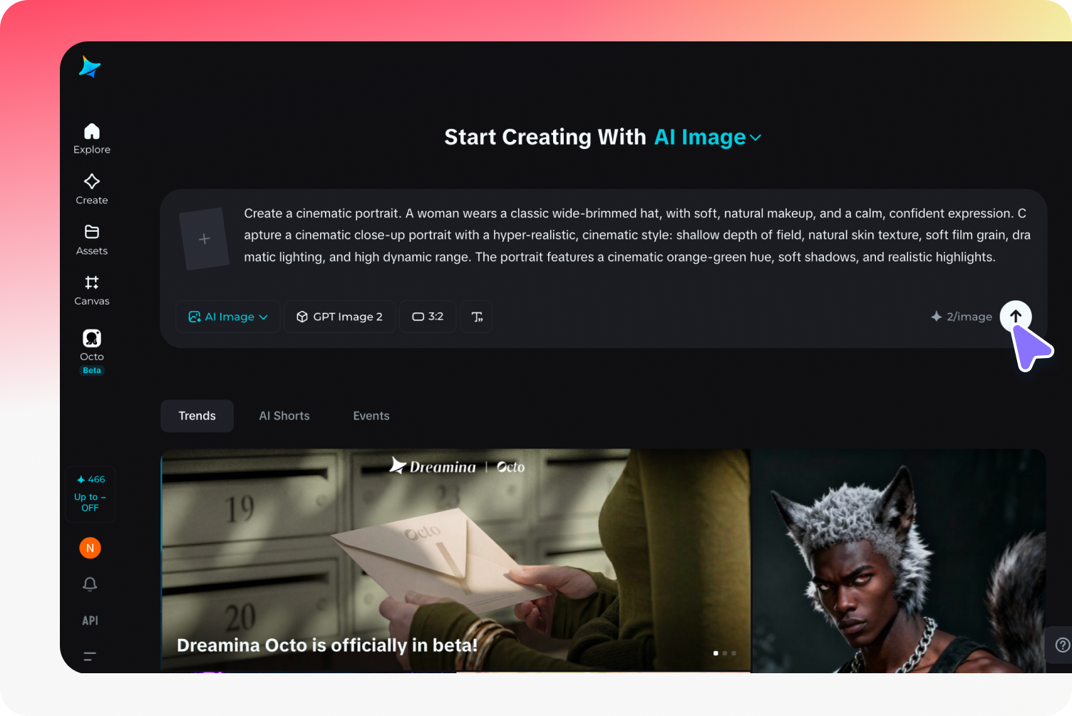 Open the generator and write your prompt