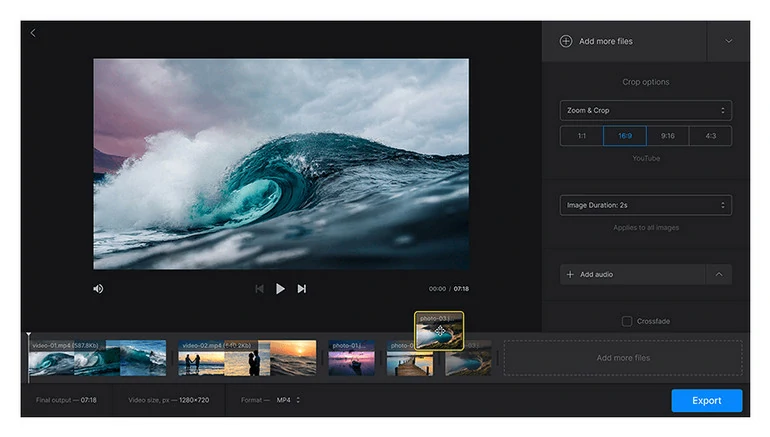 Clideo photo slideshow maker for Mac