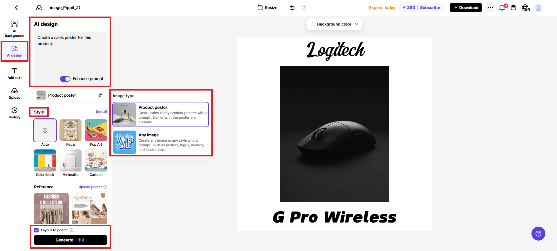 Generate your poster