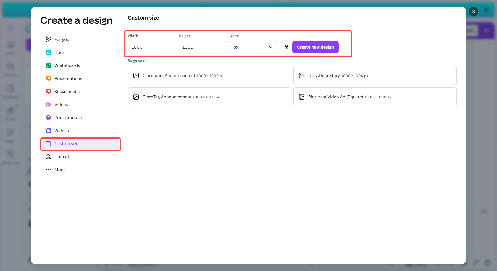 Crea un nuevo diseño