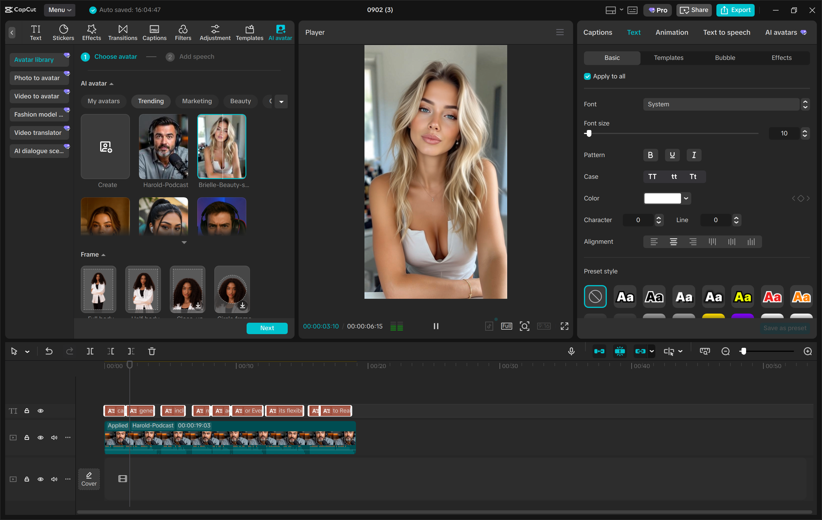 Interface of the CapCut desktop video editor - one of the best realistic avatar creator