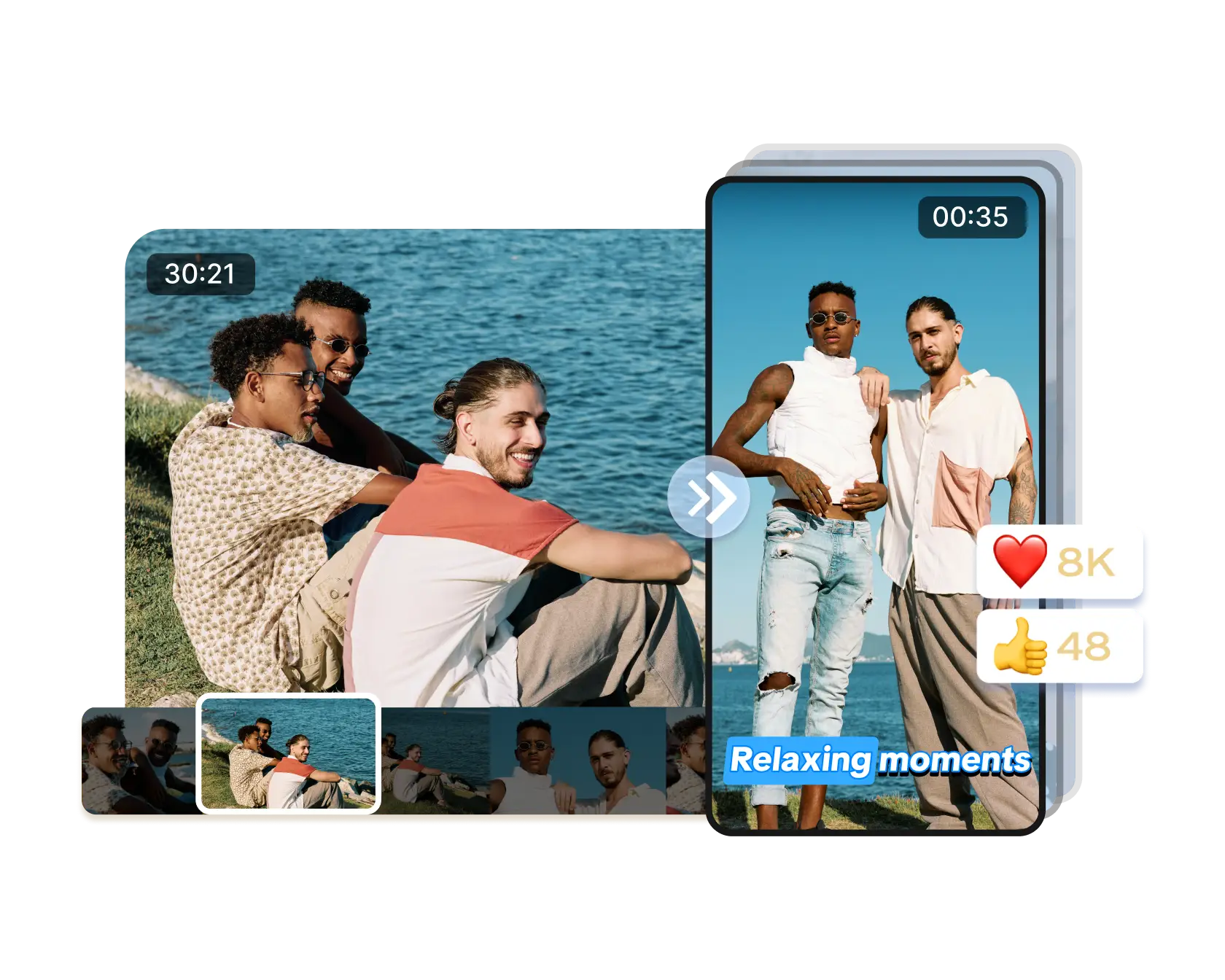 CapCut: Long video to shorts