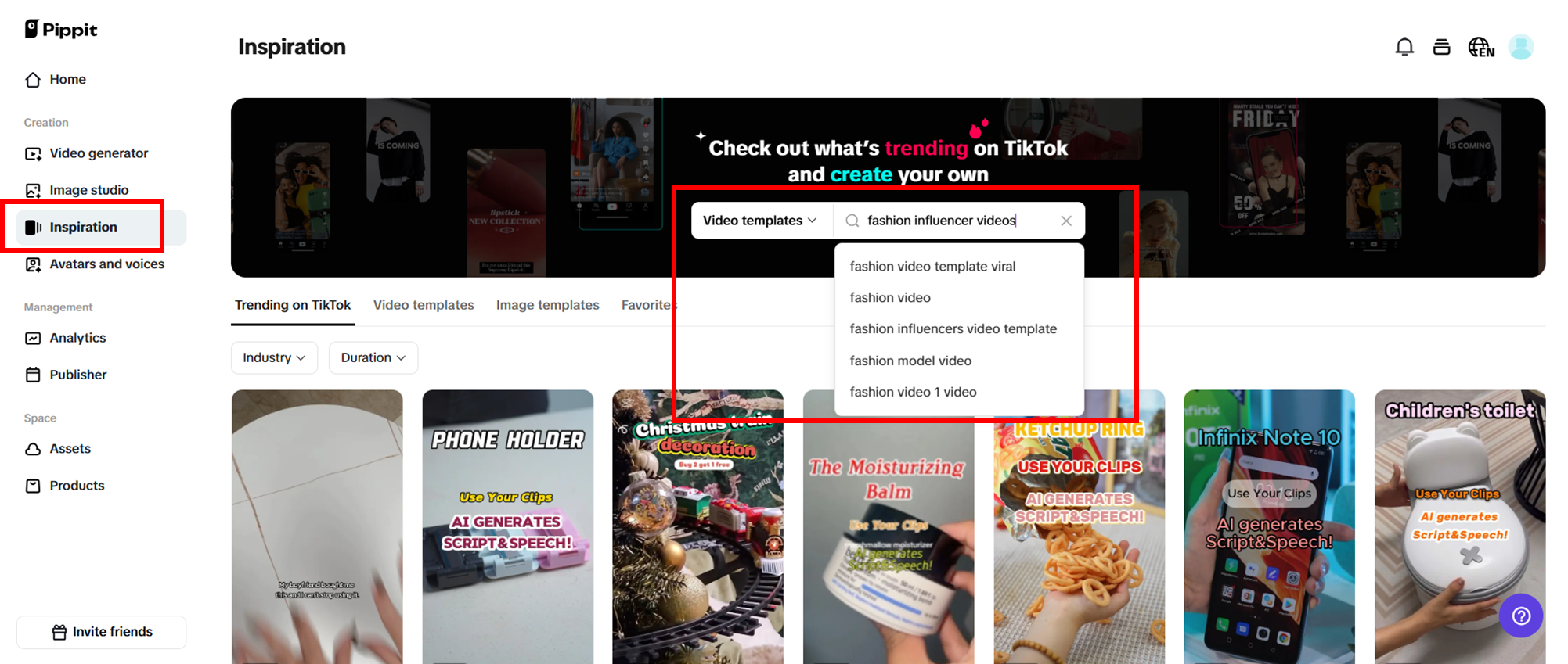 Navigate inspiration