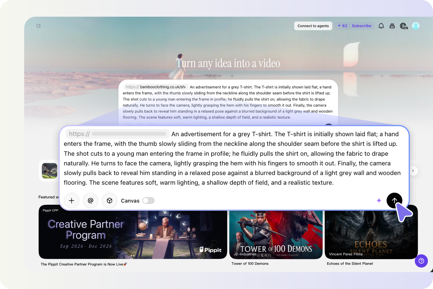 Step 1: Open the Video Generator and Add Your URL