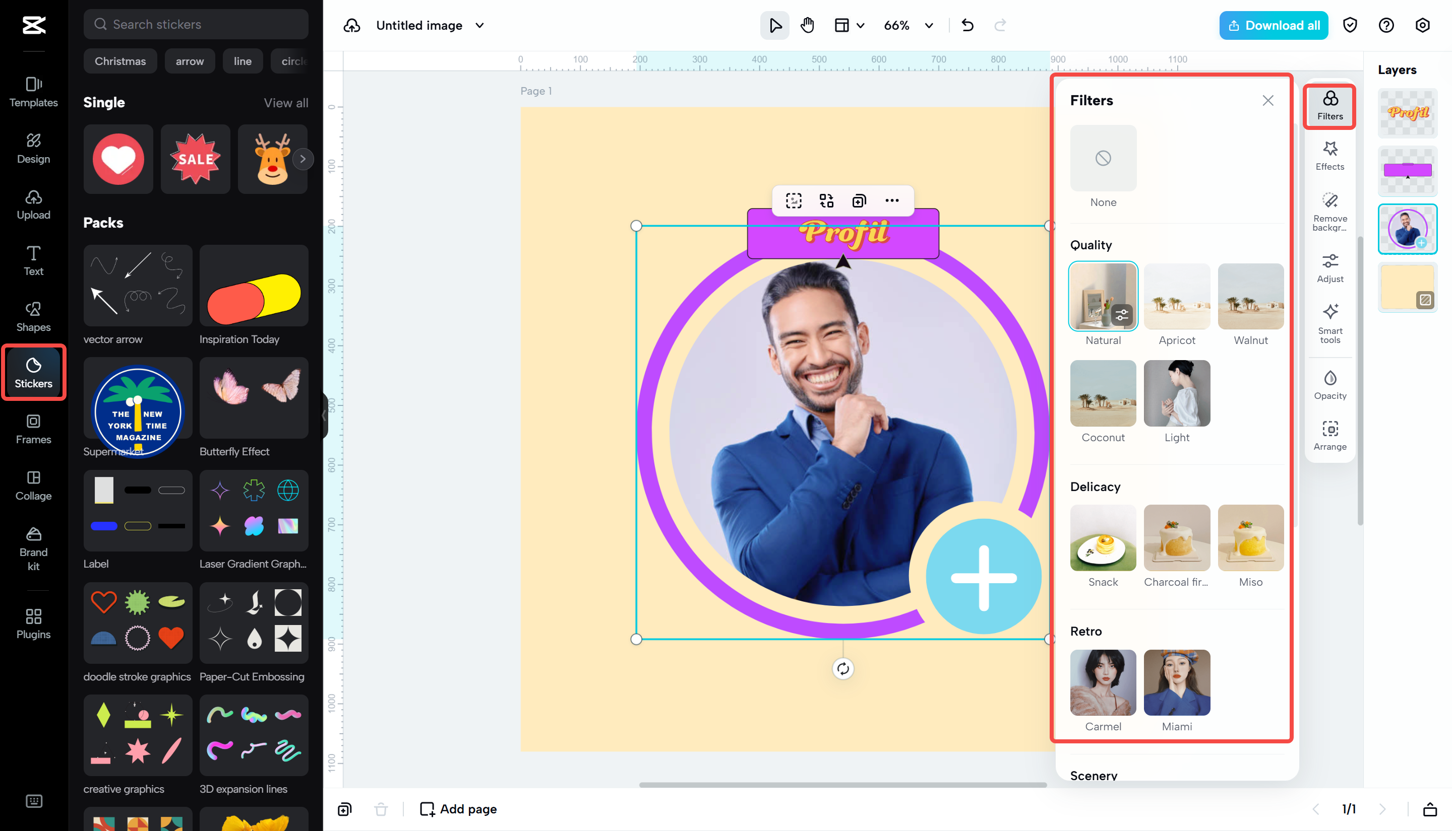 Bearbeiten des Hintergrunds und Optimieren des Bildes mit CapCut Web