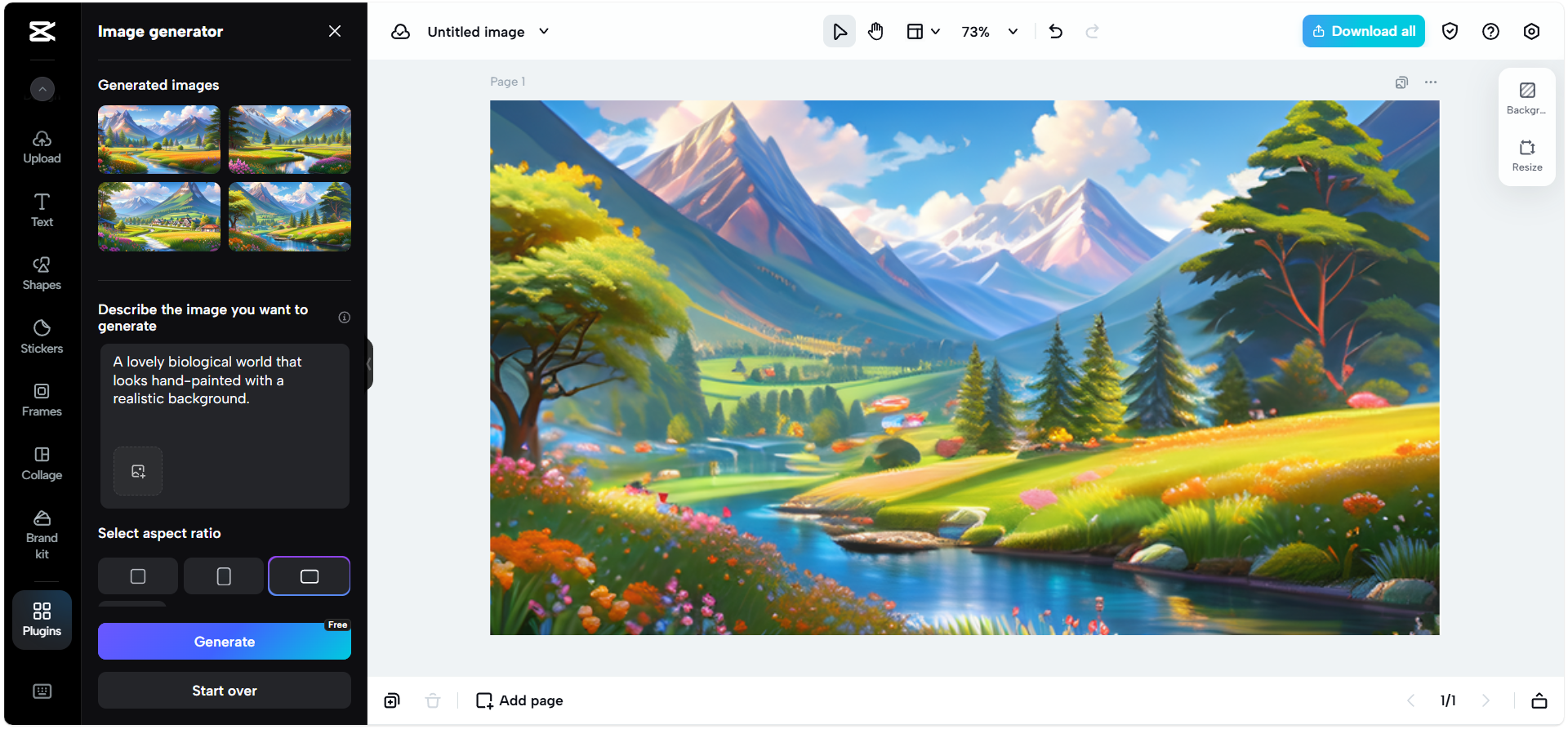 Creating image with CapCut Web from scratch