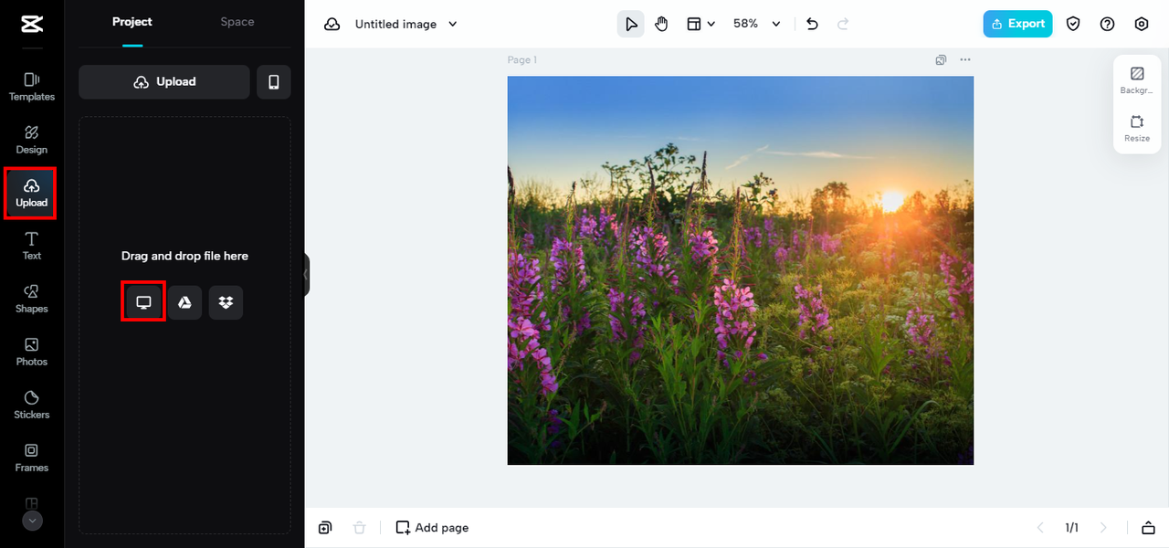 upload an image