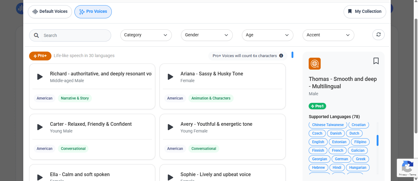 Pick an English voice