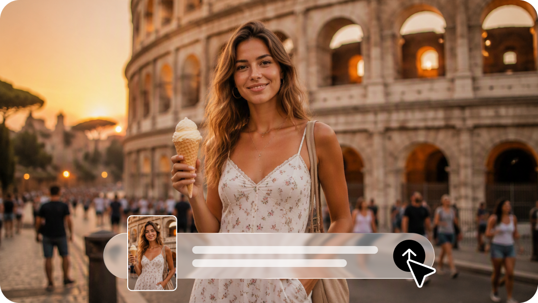 Make a portrait photo landscape with Expand