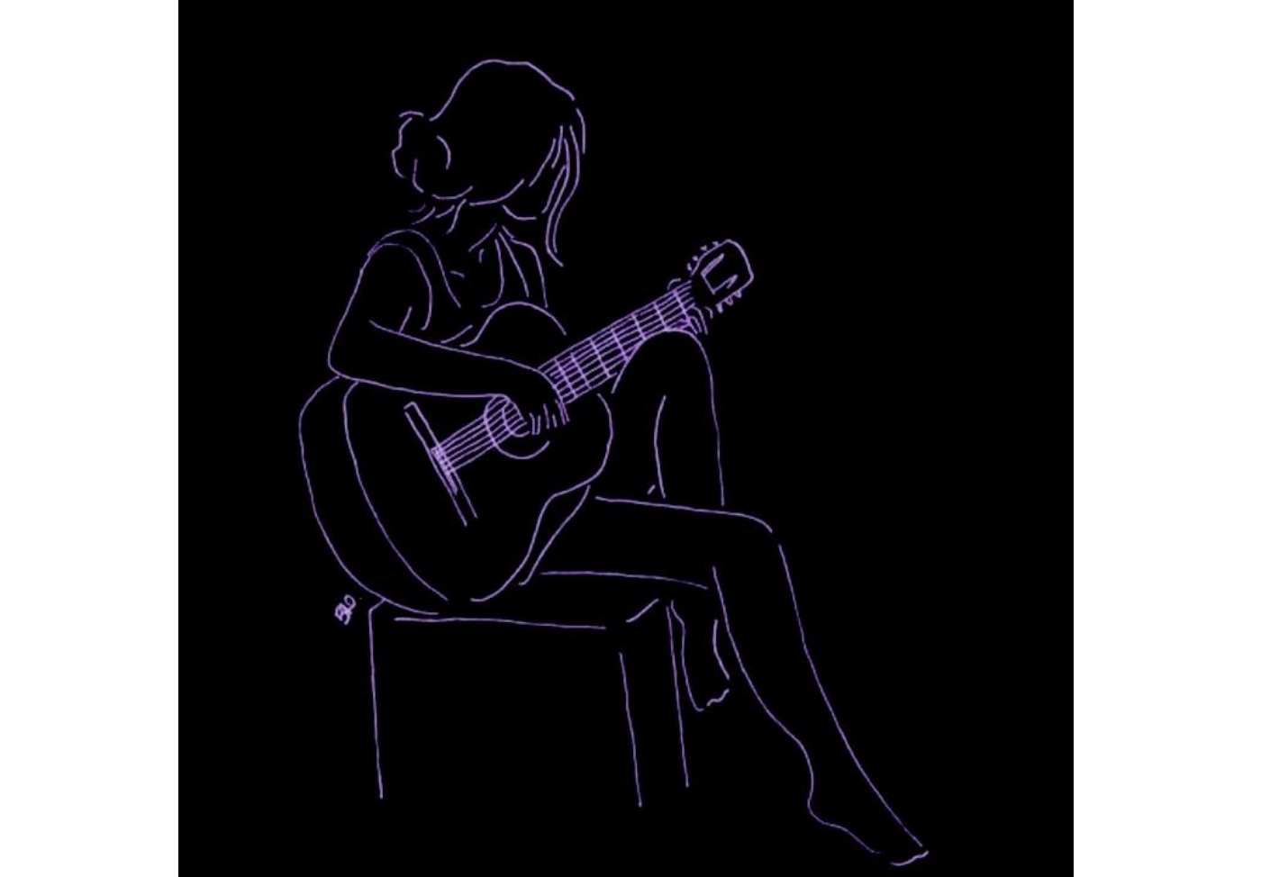 Gambar profil dengan objek bermakna seperti gitar