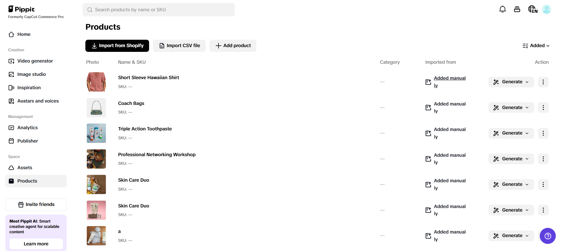 Product link integration