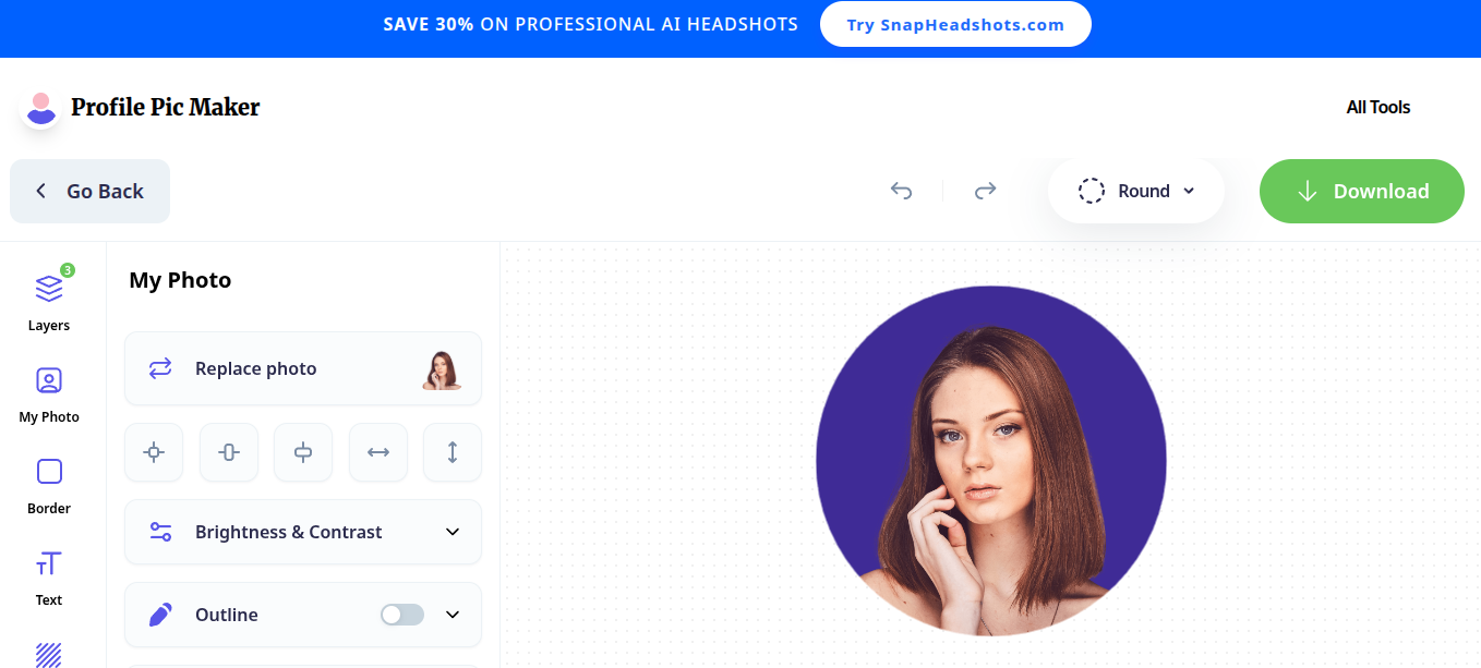 Round PFP Maker is a free online service to make round profile