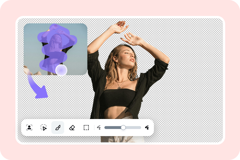 Customizable AI photo cut-out with AI background design