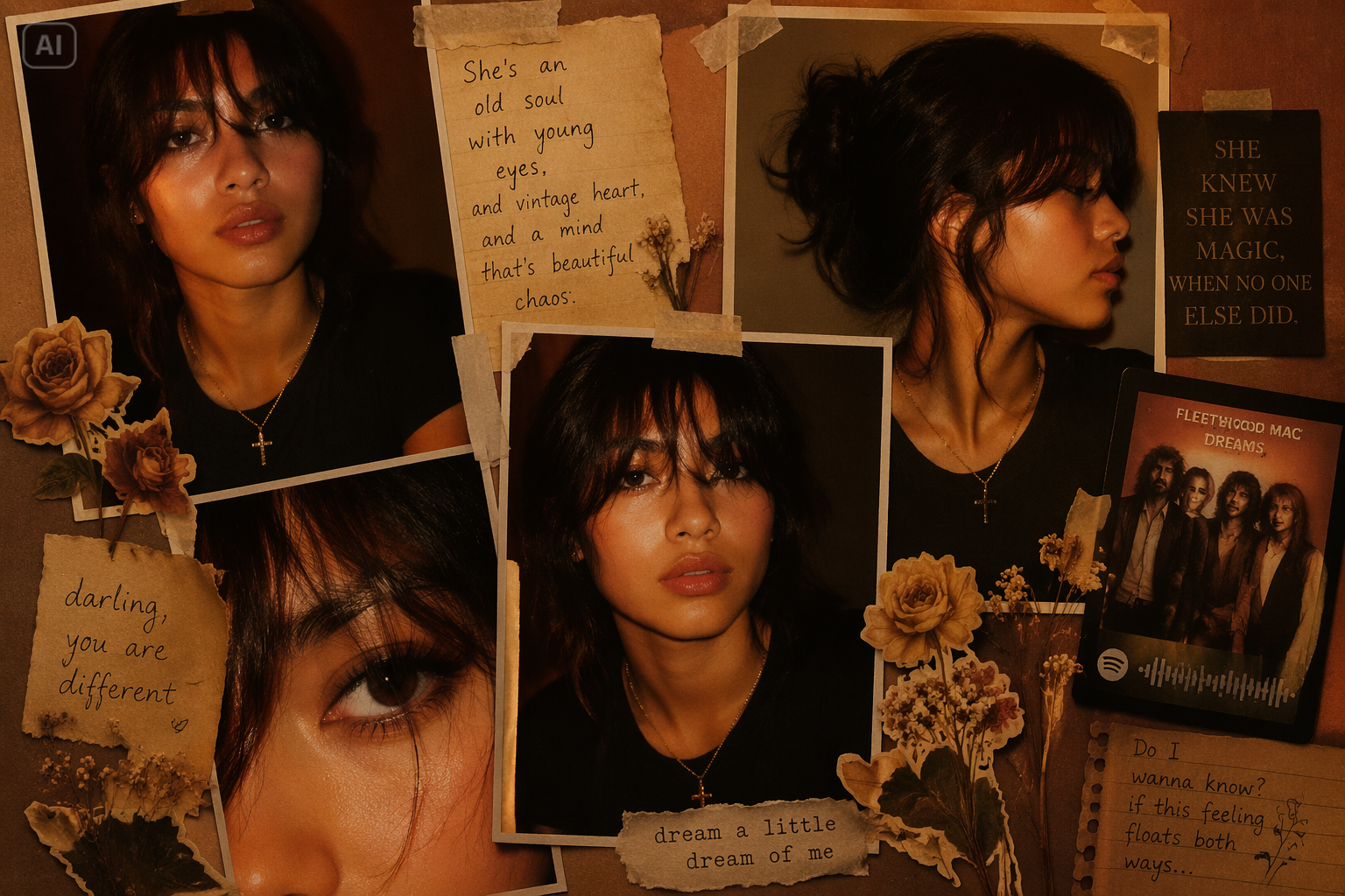 AI Lily Collage mobile background image