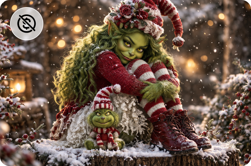 A Grinch filter created for free in Dreamina