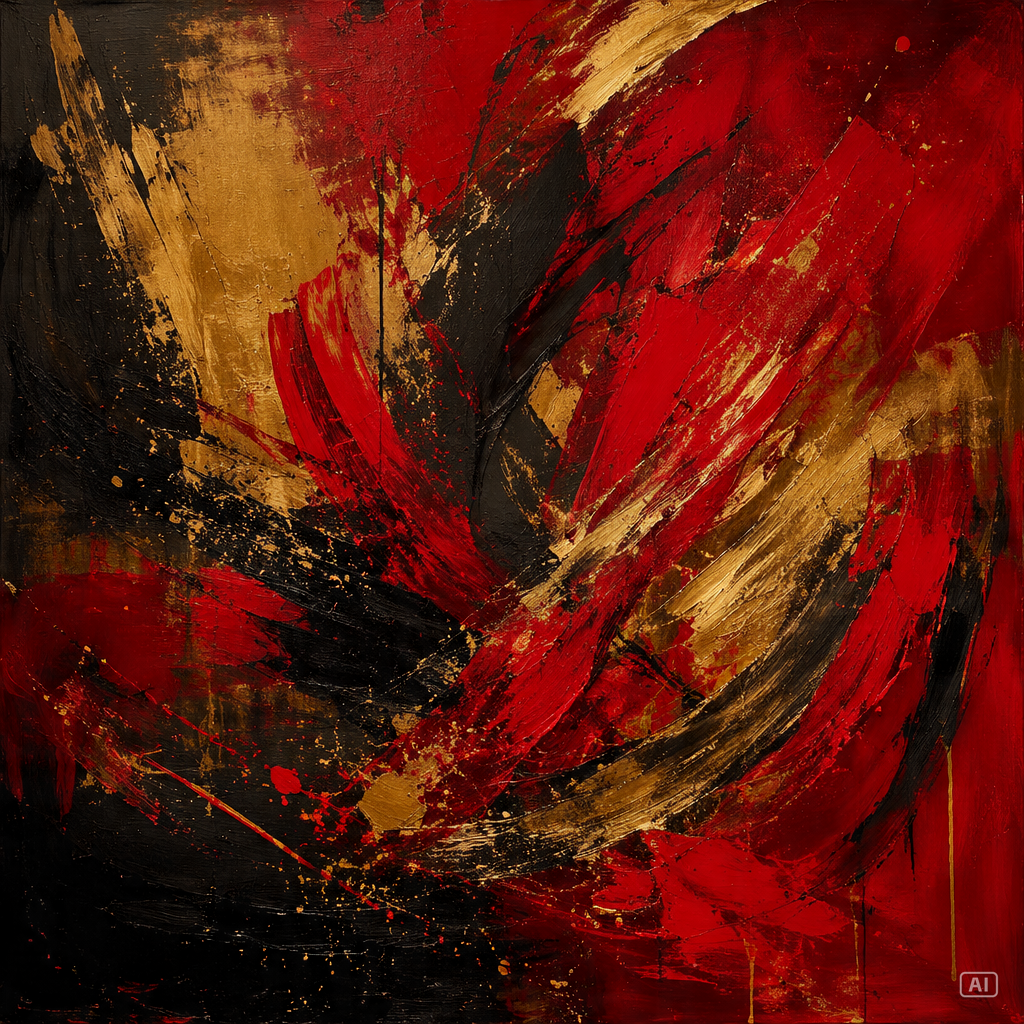 Abstract expressionist painting generated by Pippit