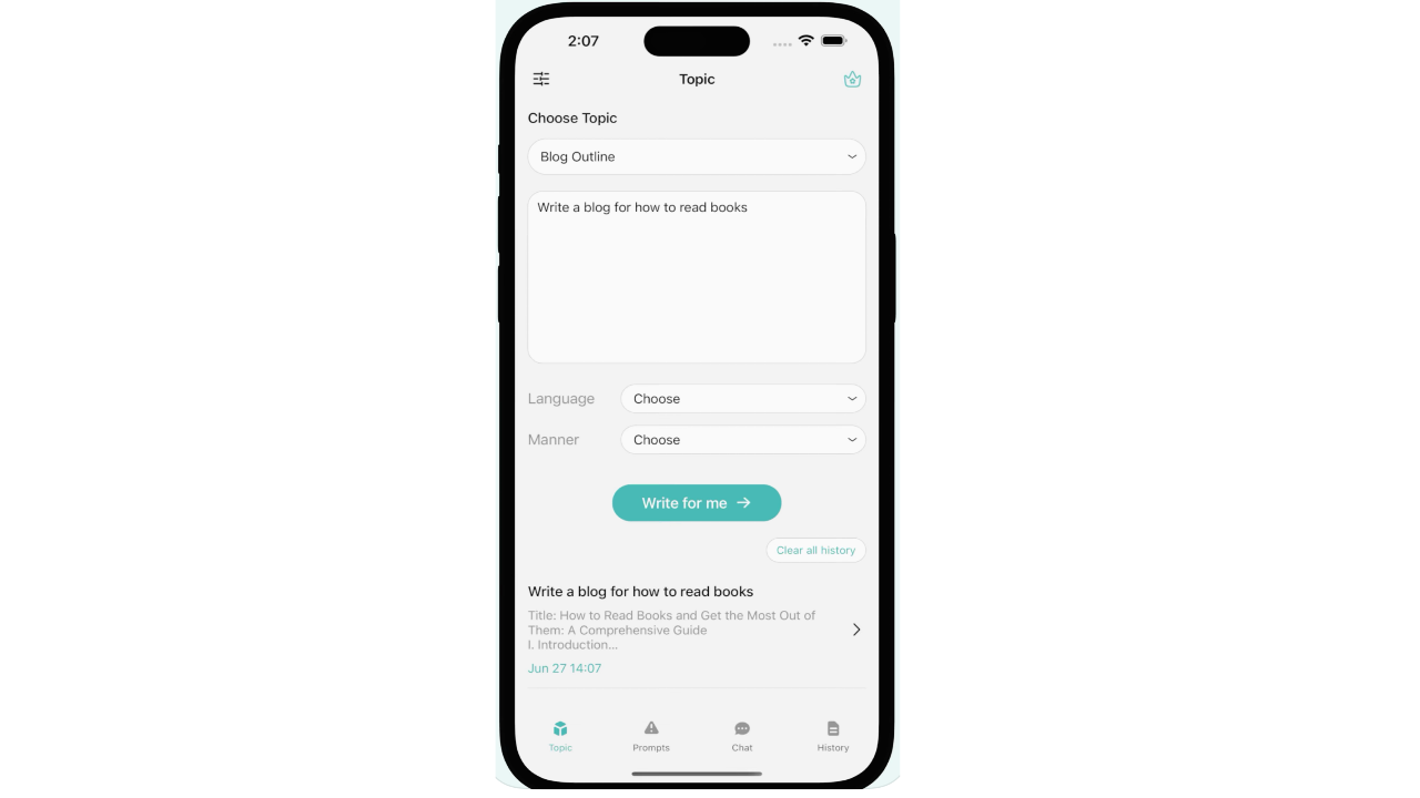 ai.copy - writing app