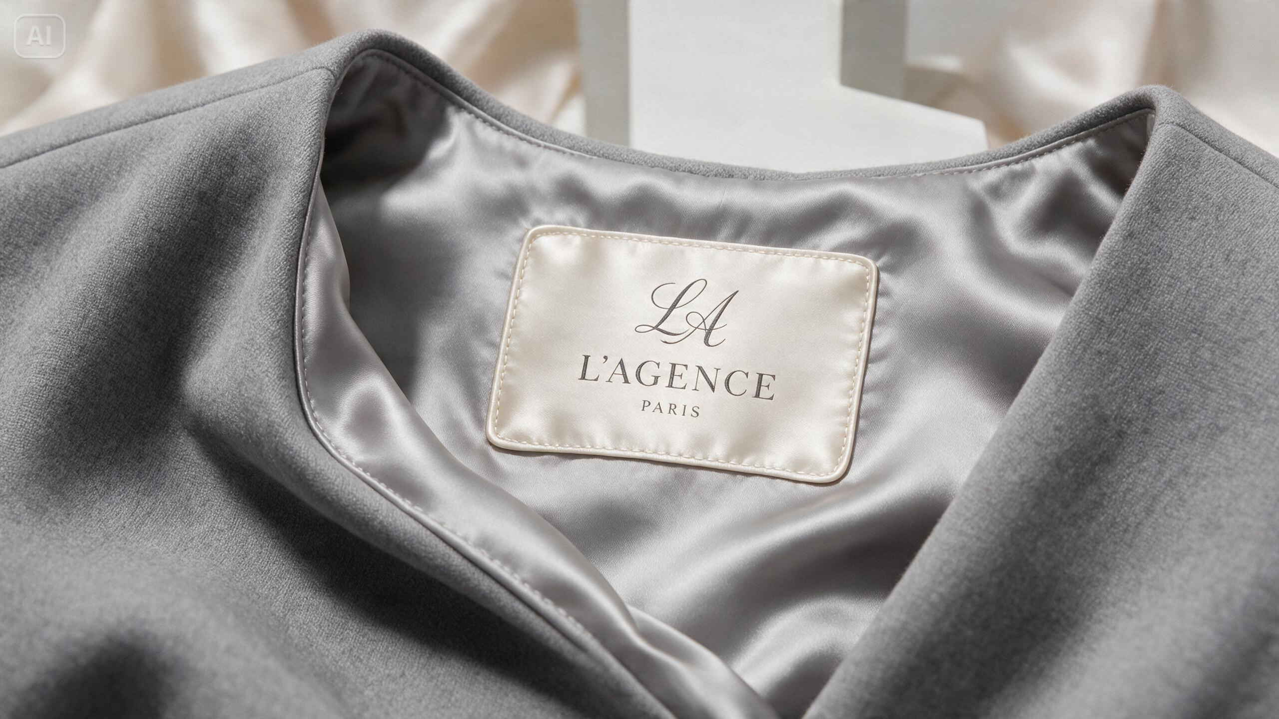 Prompt for a satin label on a dress