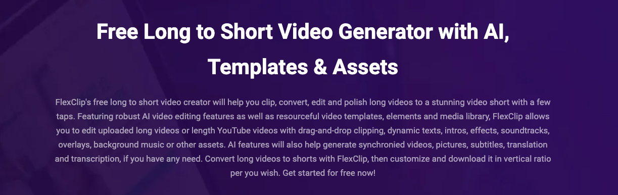 FlexClip's Free Long to Short Video Maker