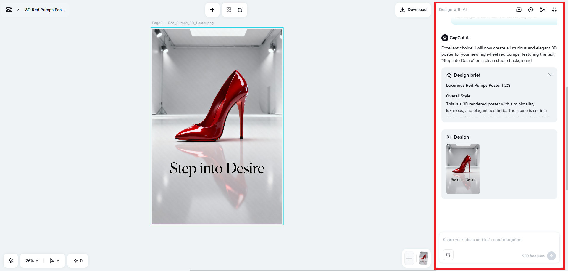 Refine your 3D poster design