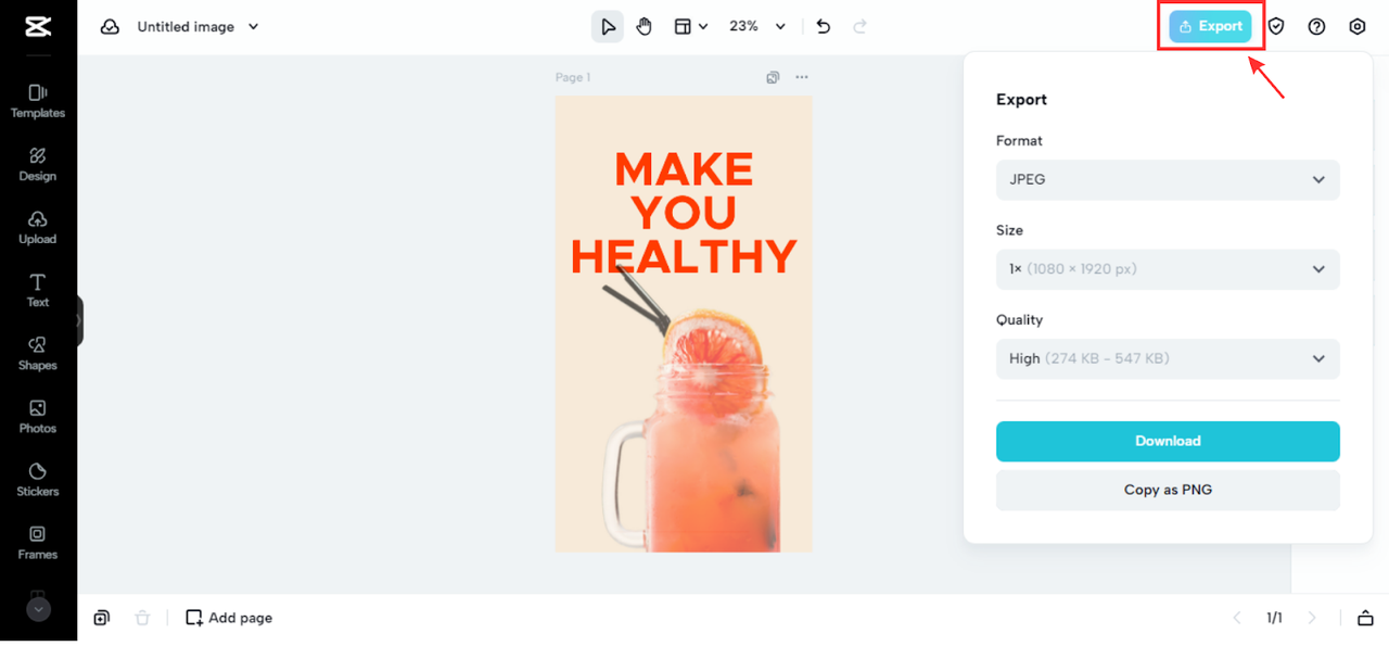 Export your poster