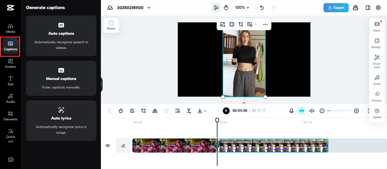 Add video captions
