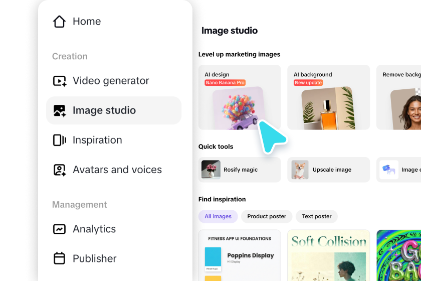 Access the AI design tool