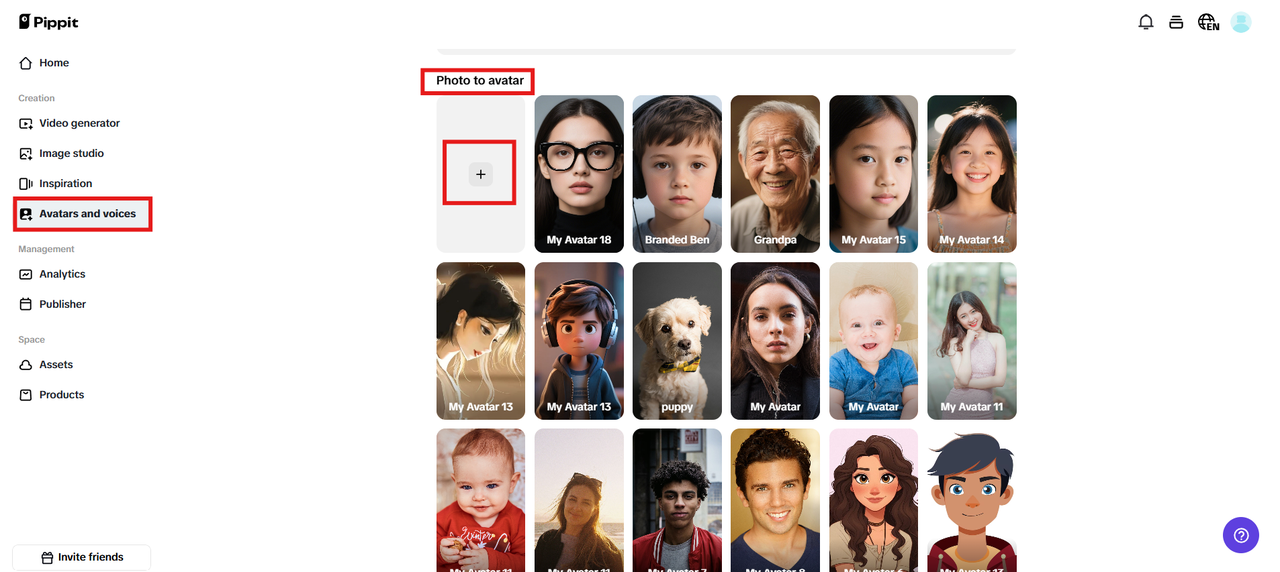 Access Avatars at mga boses
