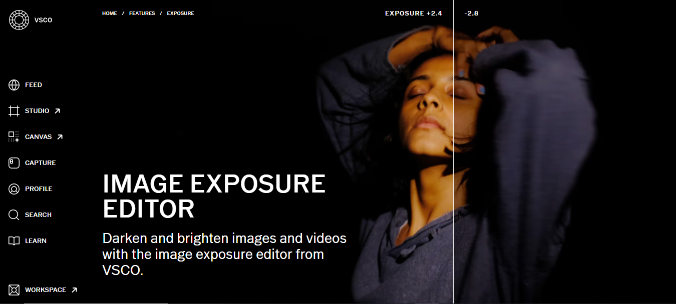 VSCO -  a reliable tool to increase image brightness