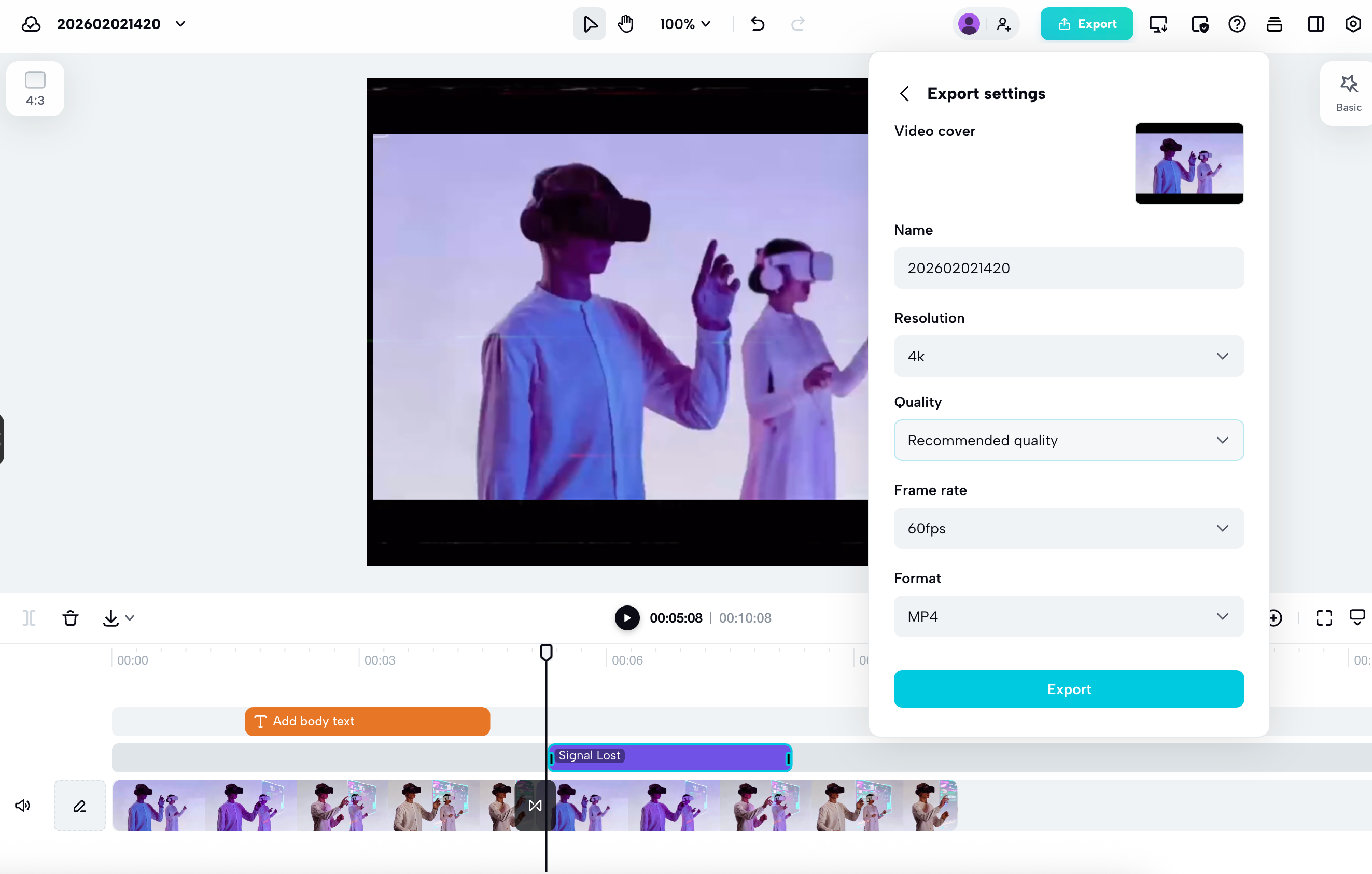 Export your video