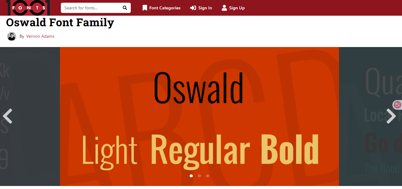1001 Fonts Oswald font