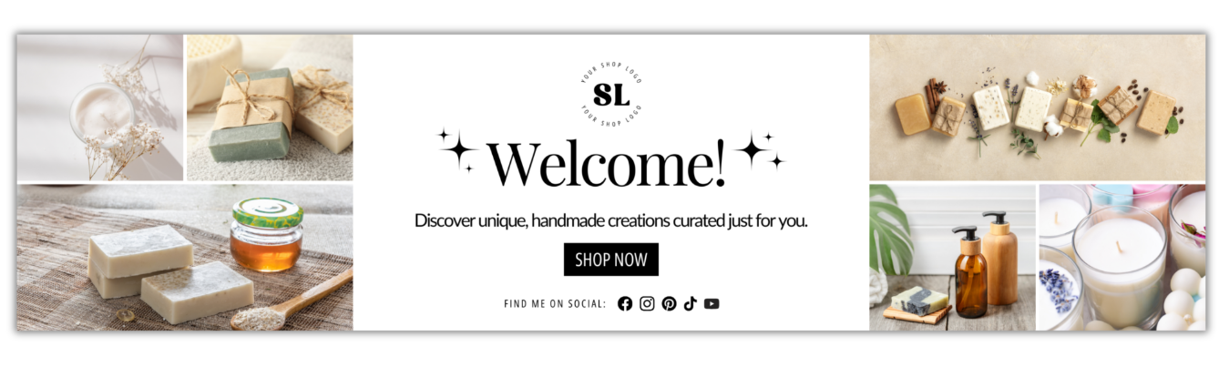 Typography-focused Etsy shop banner design