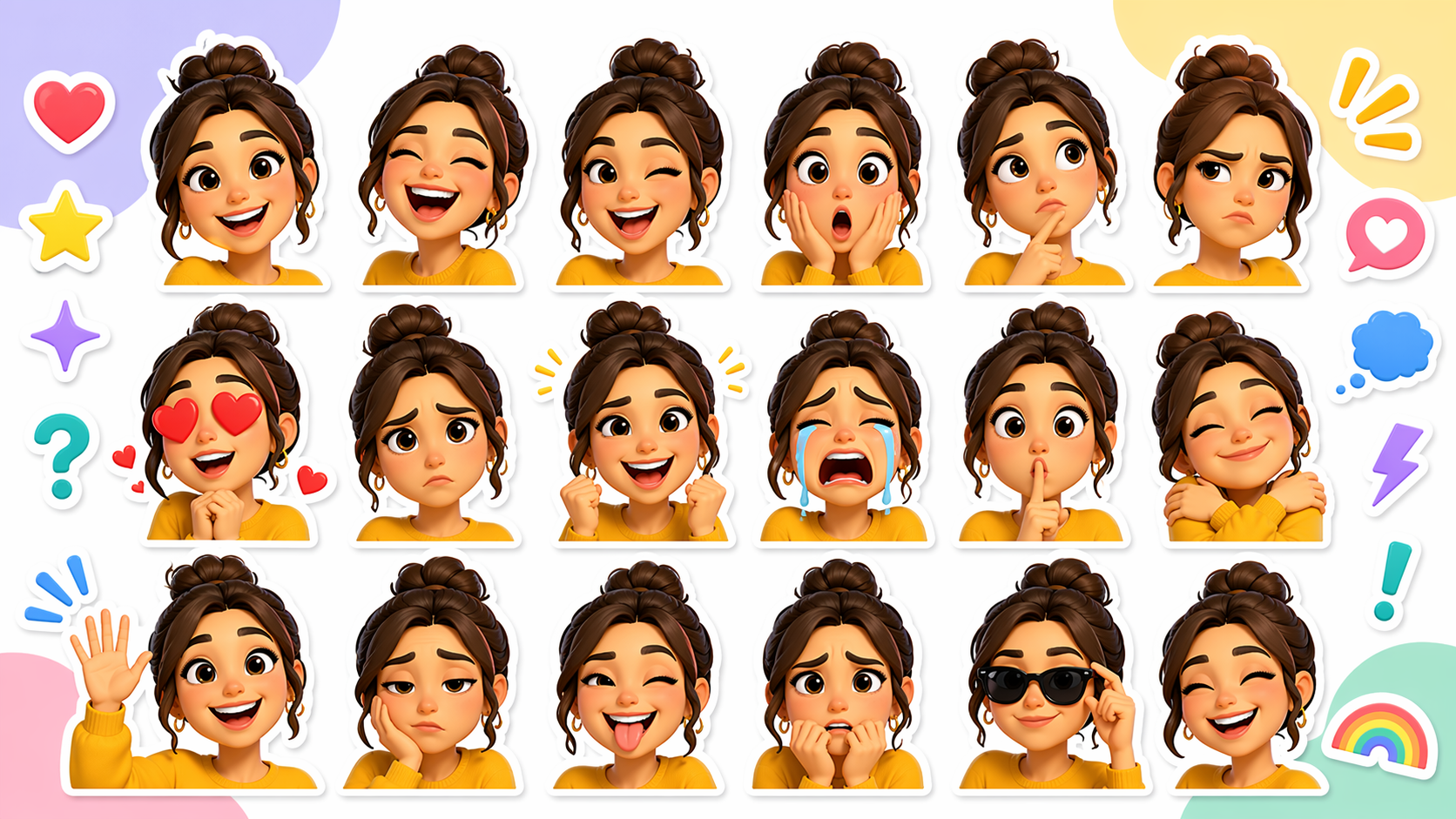 Dreamina Turn Photo into Emoji prompt example 4: Bright Social Icon