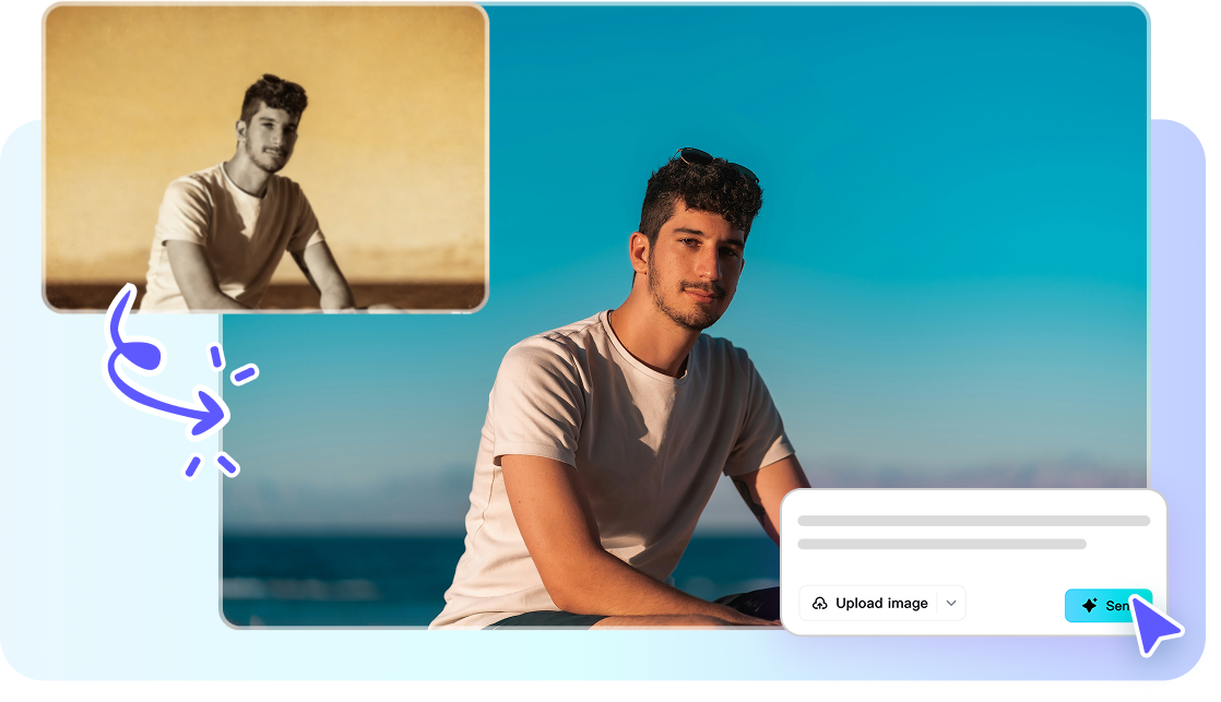 Restore blurry faces in vintage family photos