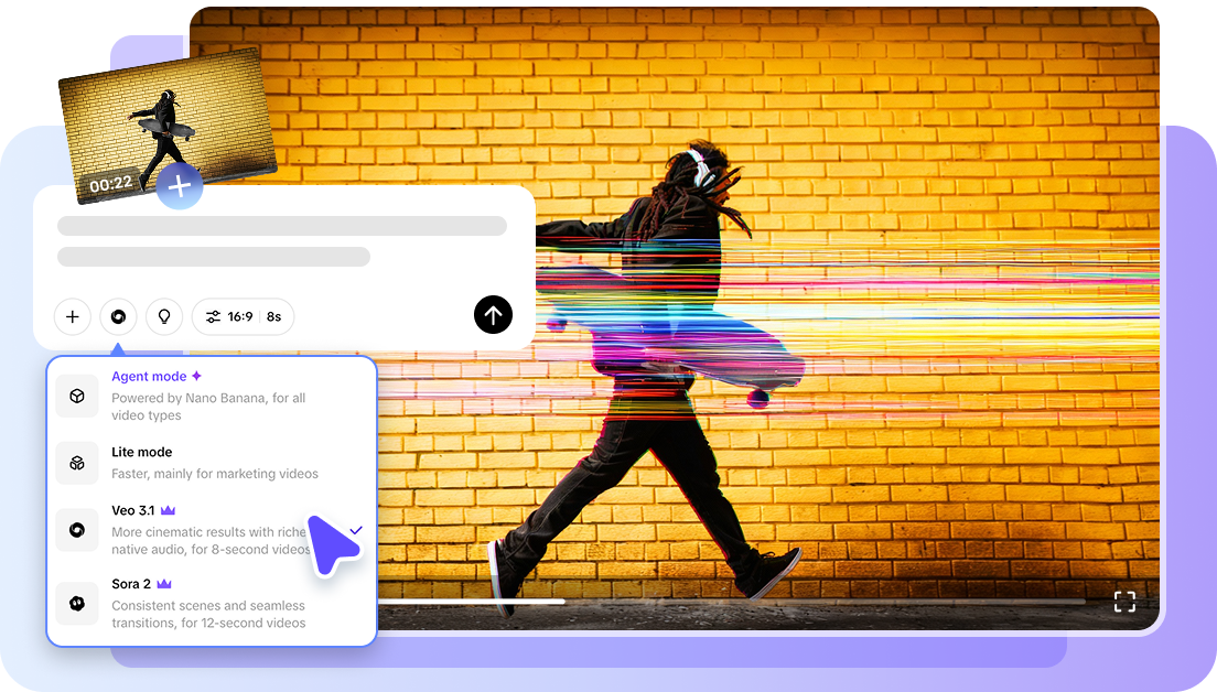 AI video generator for glitch video effect