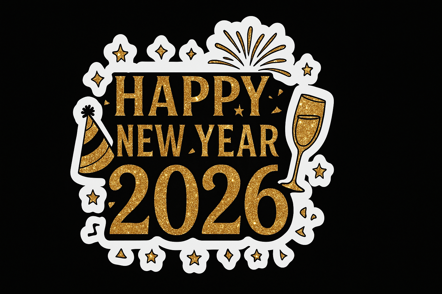 Sticker in glitter gold styles