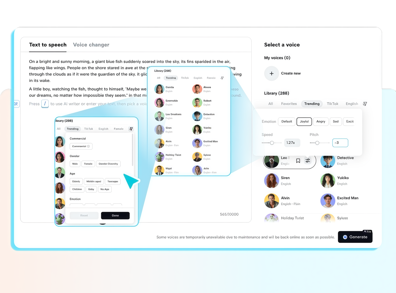 Choose Voice Settings