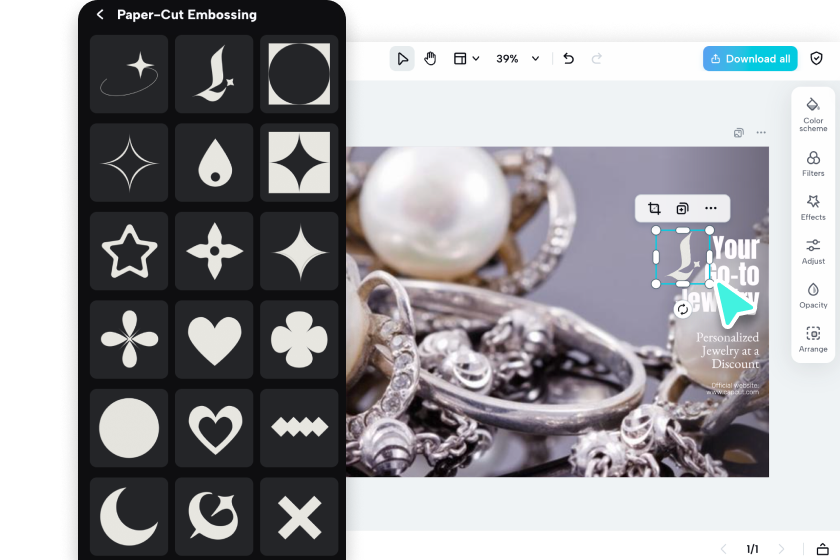 Customize your jewelry ad design