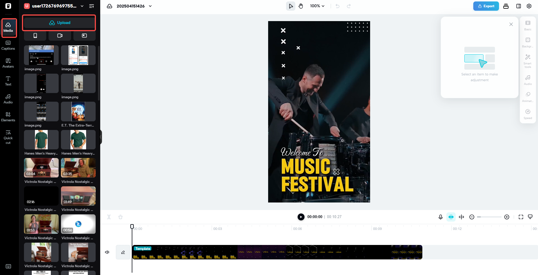 Upload your media