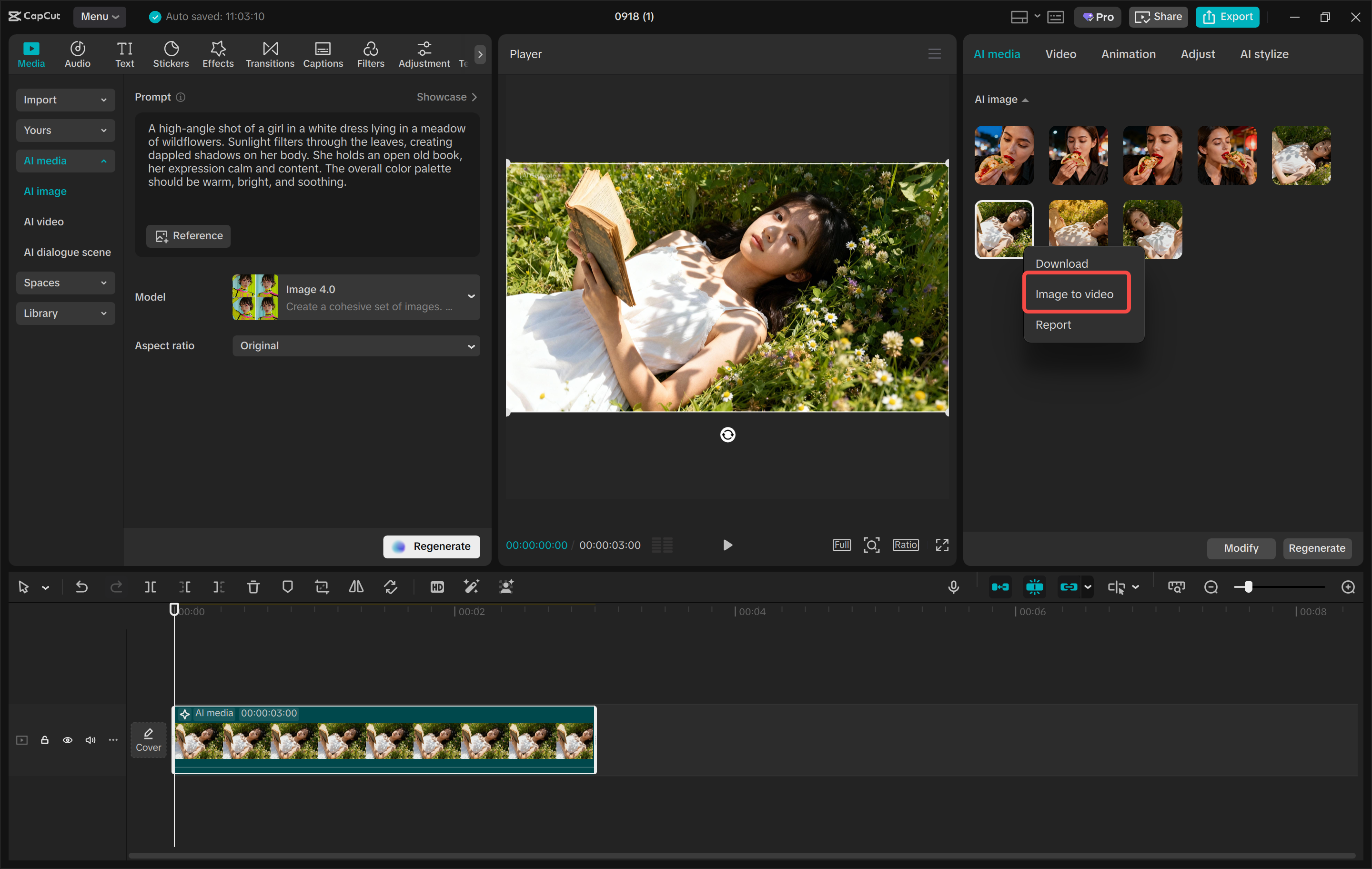 Afbeeldingen maken met AI in de CapCut desktop video-editor