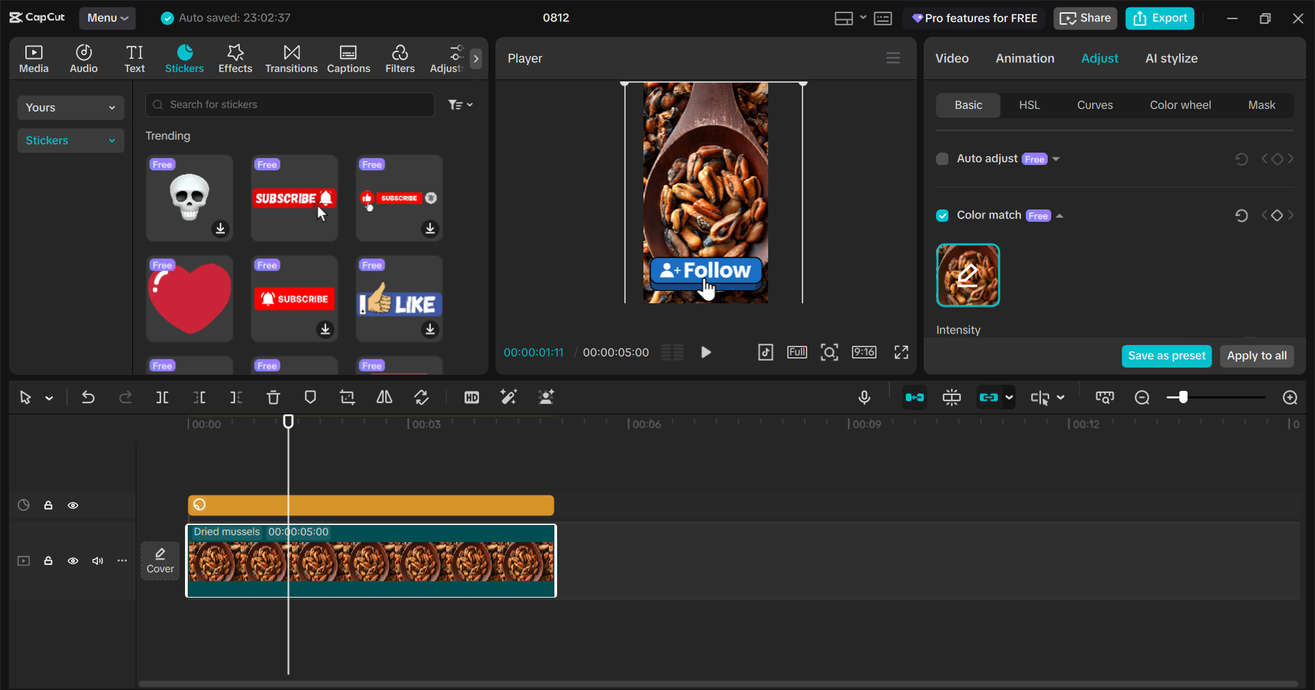 Interface of the CapCut desktop video editor - the best tool to make stunning Instagram posts