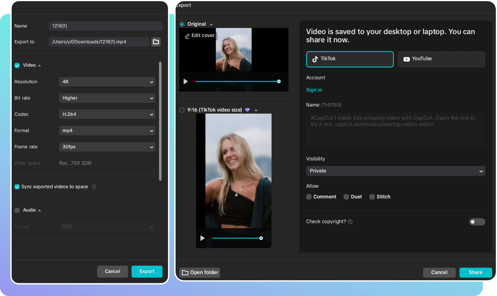 Export and Share Your Video