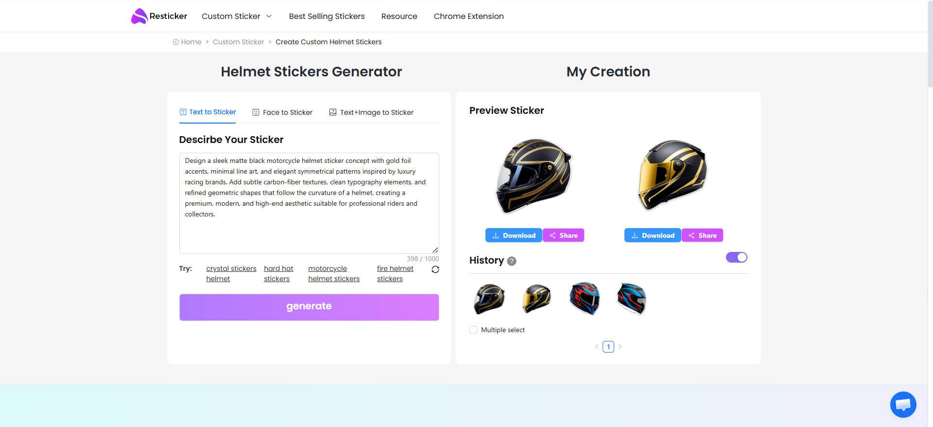 Stickers with Resticker