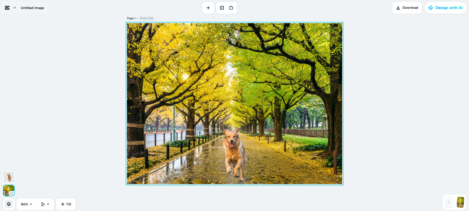 CapCut Web:s gränssnitt