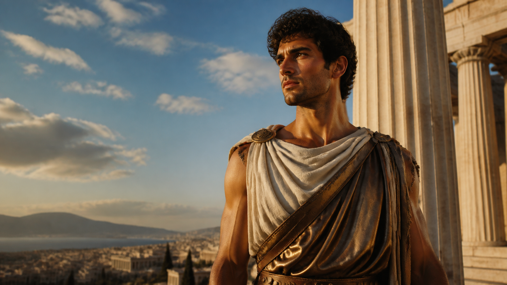 Ancient Greek man AI prompt portrait created for Dreamina