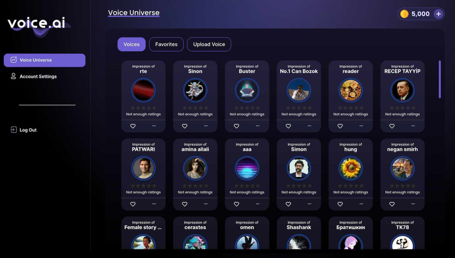 Voice.ai interface